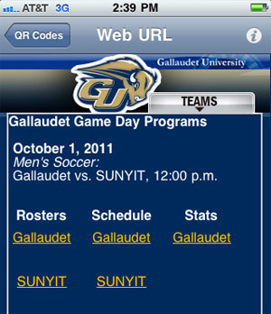 Gallaudet game program example